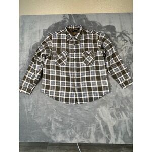 Allegro Quilted Lined Plaid Flannel Shirt Jacket Men's XL Blue Brown